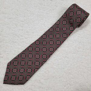 VTG Christian Dior Monsieur Red Black Diamond Paisley Silk Tie
